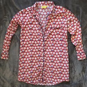 Roller Rabbit Pajama Night Shirt Snowman Print XS